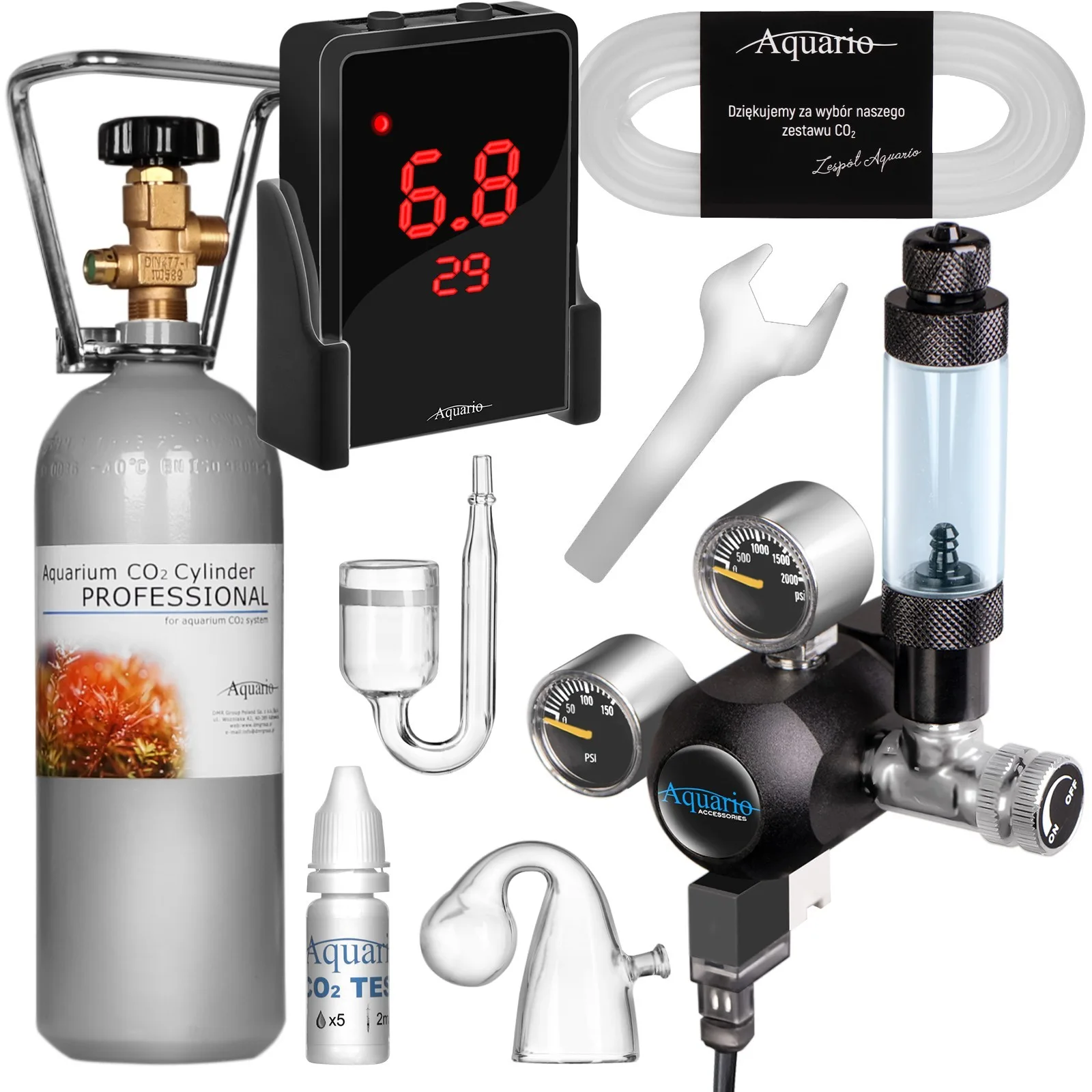 Exclusive 2.0 - zestaw CO2 z elektrozaworem i komputerem pH + butla 2l