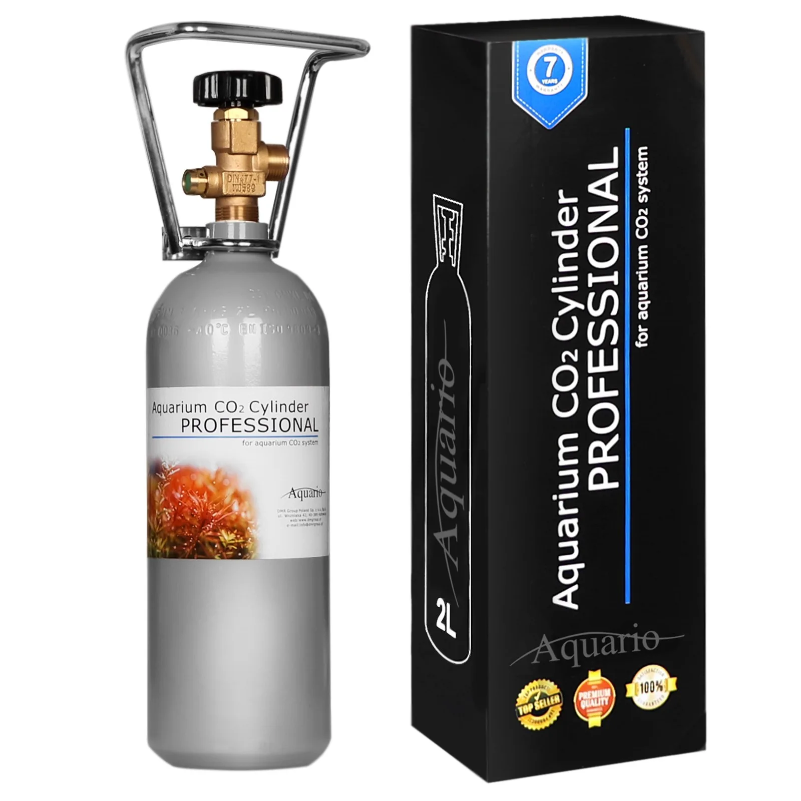 Butla CO2 BLUE 2l 47cm - nowa z zaworem