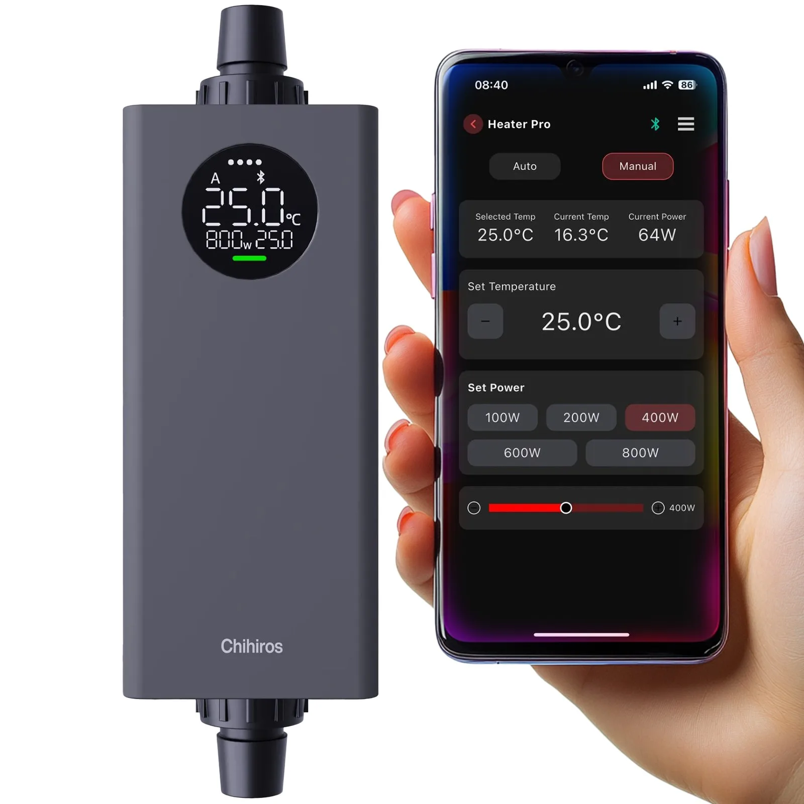Chihiros Heater Pro 10W - 1000W - zewnętrzna grzałka sterowana aplikacją 16/22