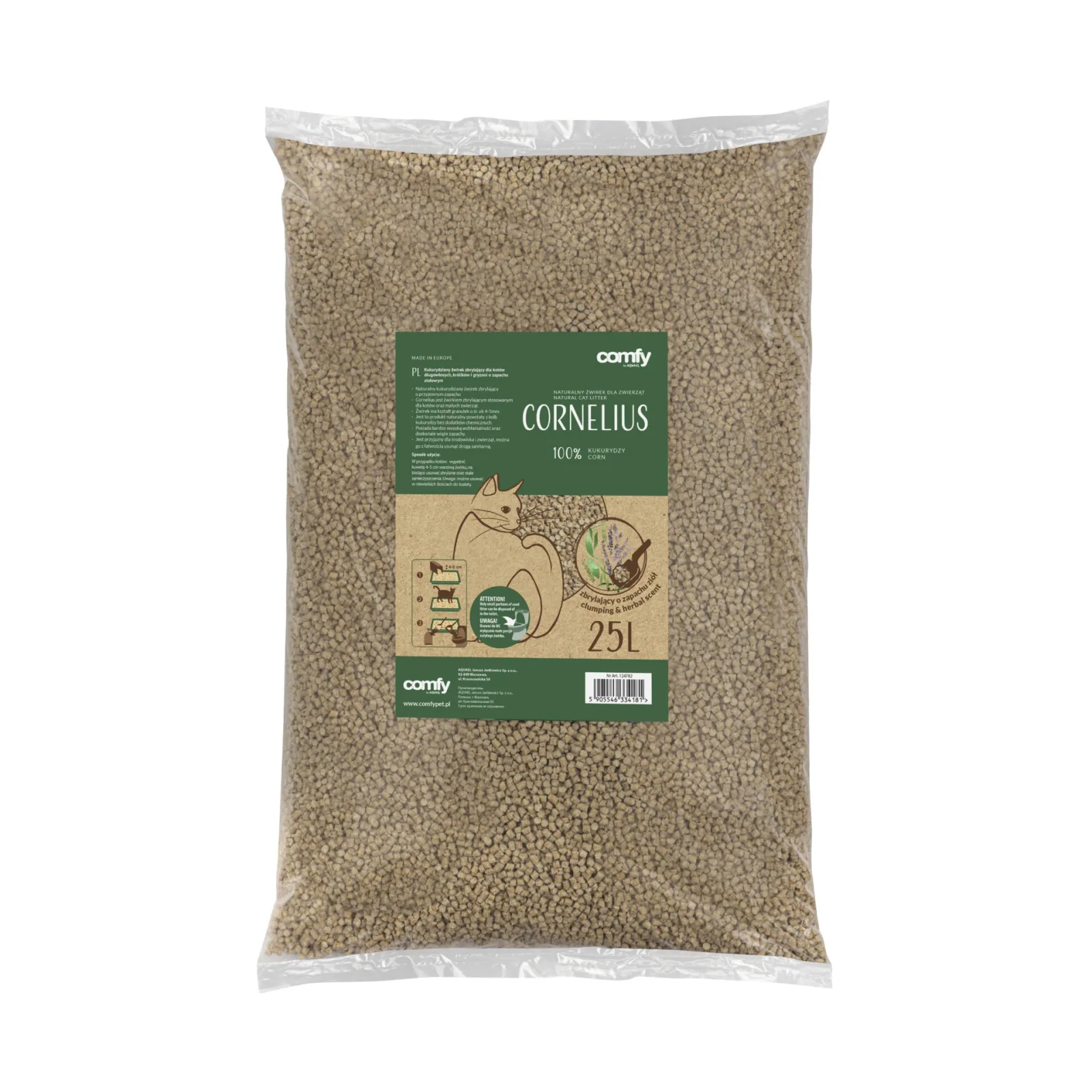 Comfy Cornelius Herbal 25l - ziołowy żwirek kukurydziany dla kota