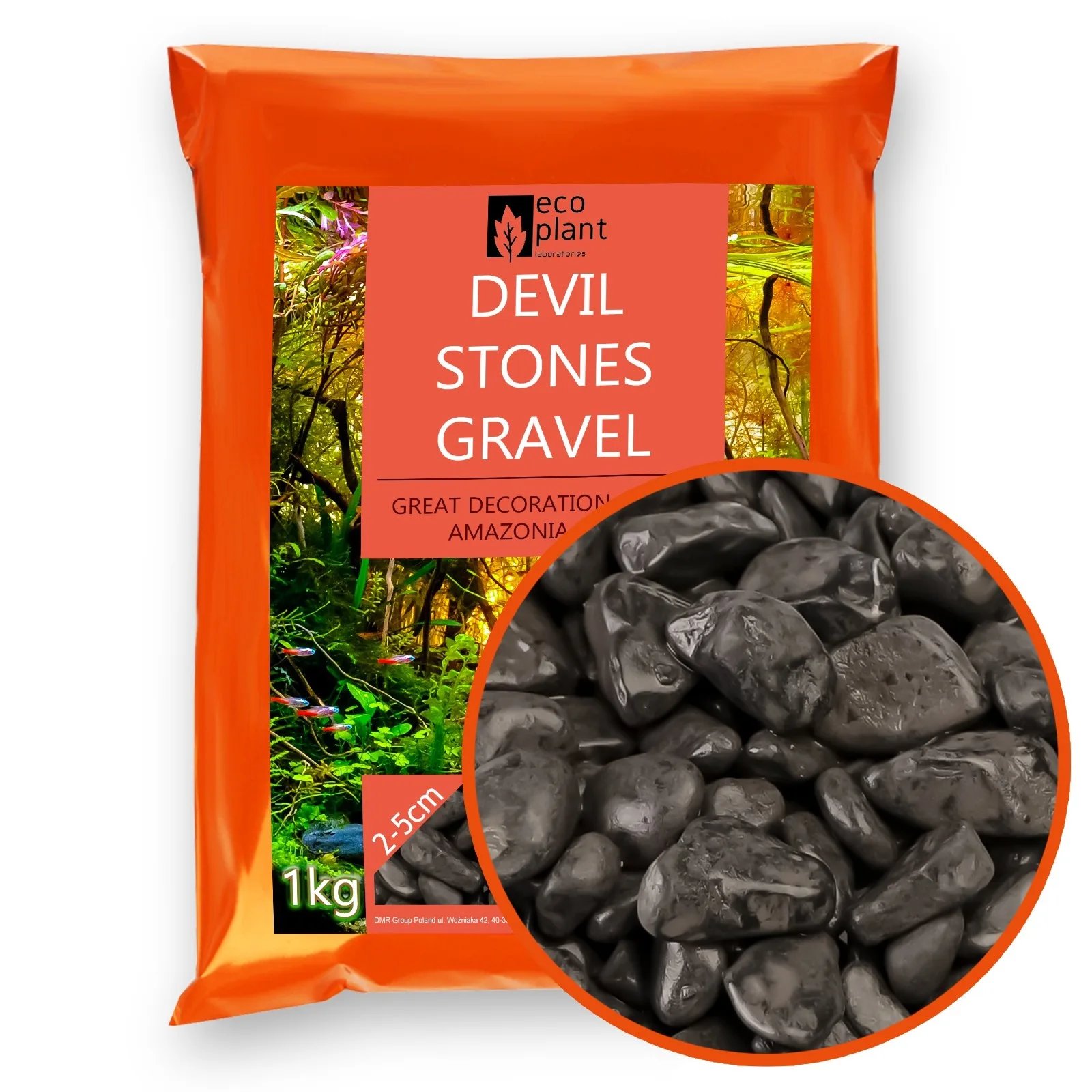 Devil Stones 1kg - kamienie czarne otoczak 20-50mm