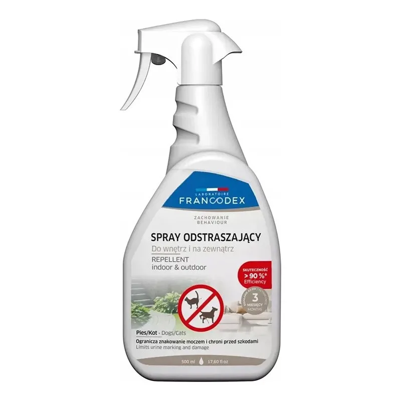 Francodex - spray odstraszający psy, koty, kuny do wewnątrz i na zewnątrz 500ml