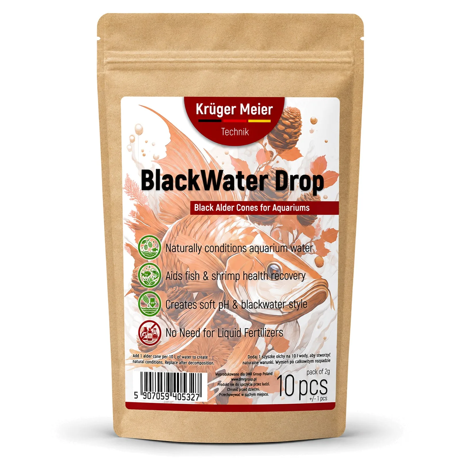 Kruger Meier BlackWater Drop 2g - szyszki olchy czarnej 10 sztuk
