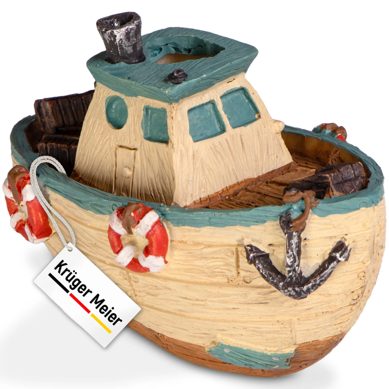 Kruger Meier Fishing Boat – Statek do akwarium 11x6.5x7.5 cm