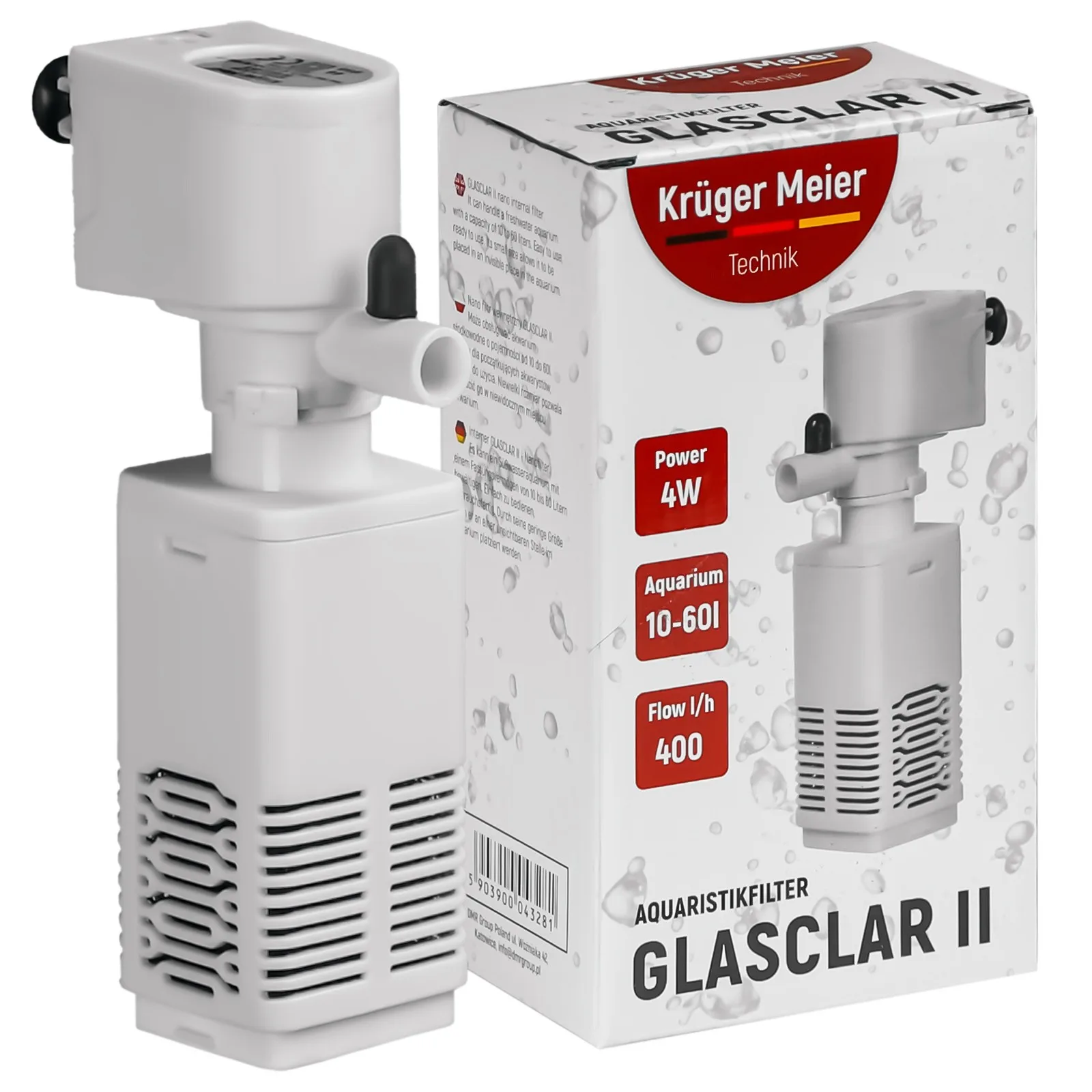 Glasclar II - filtr wewnętrzny 400l/h