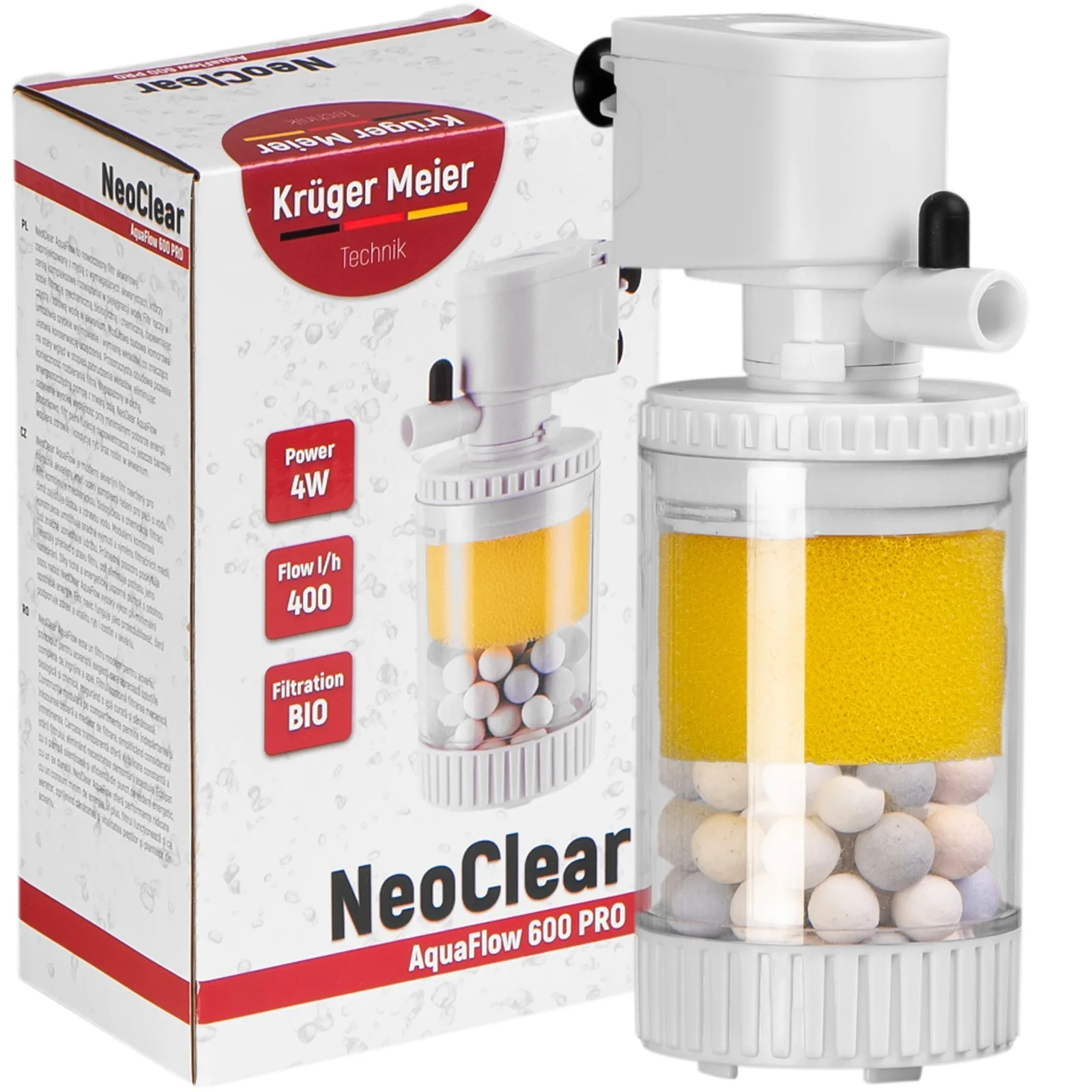 NeoClear 600 - filtr wewnętrzny do akwarium 20l - 40l