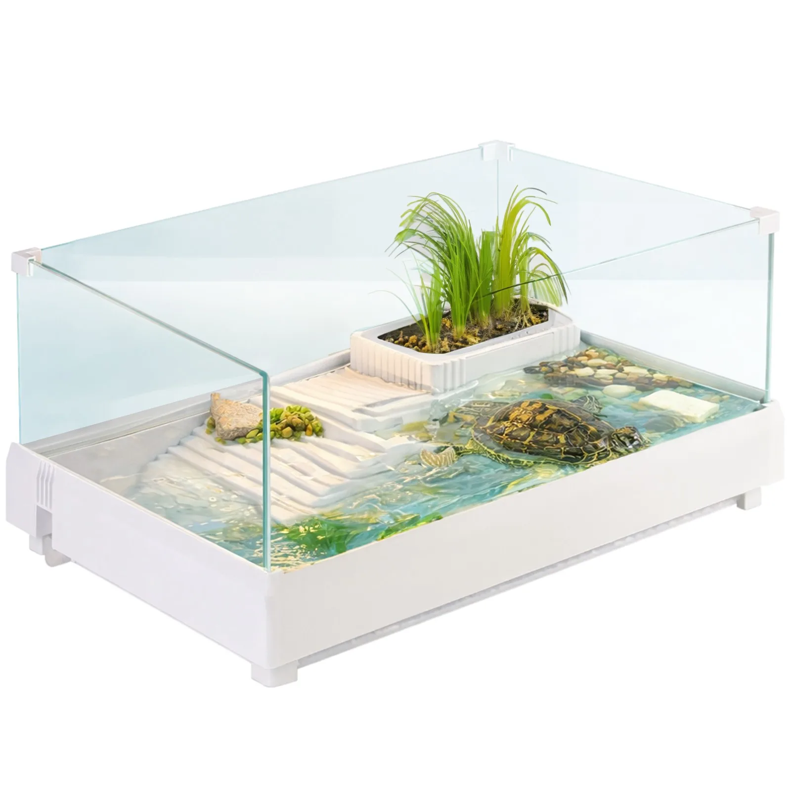 Kruger Meier Turtle Shell Garden - akwarium dla żółwia z wyspą 39x27x17cm