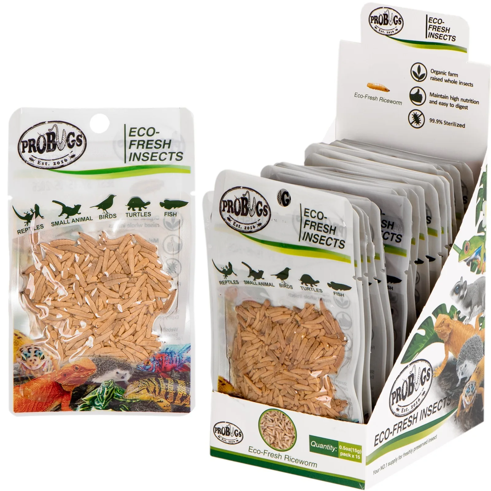 Eco-Fresh Riceworm 15 x 15g - świeże larwy muchy 15 szaszetek