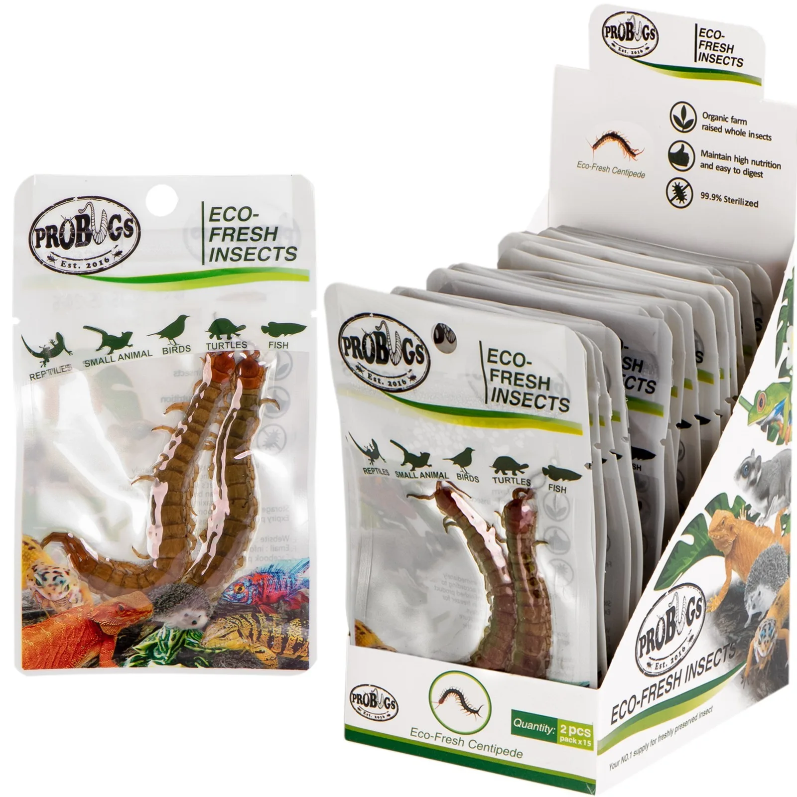 Eco-Fresh Scolopendra Centipede 15 x 2pcs - świeże skolopendry 15 saszetek