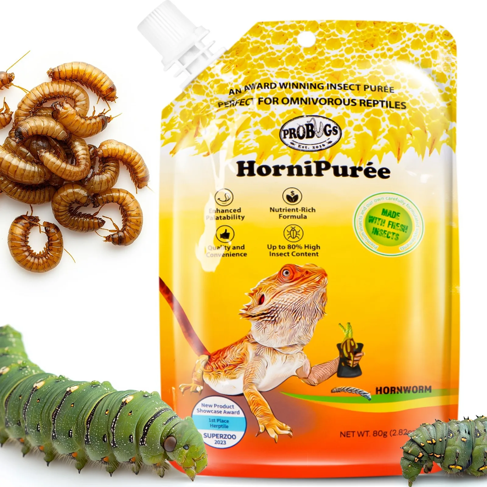 HorniPuree 80g - kompletna dieta pokarm i witaminy w żelu dla gadów