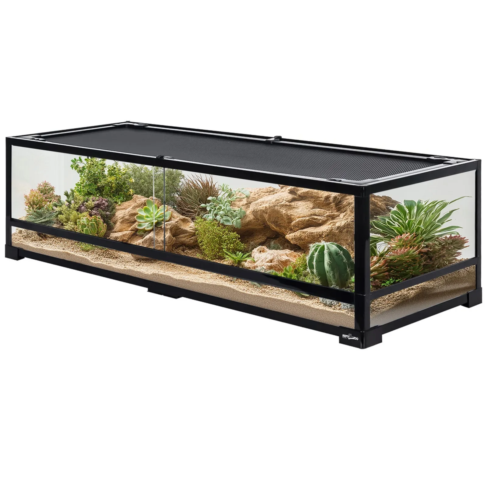 Glass Terrarium 120x45x32cm - szklane terrarium z metalową siatką