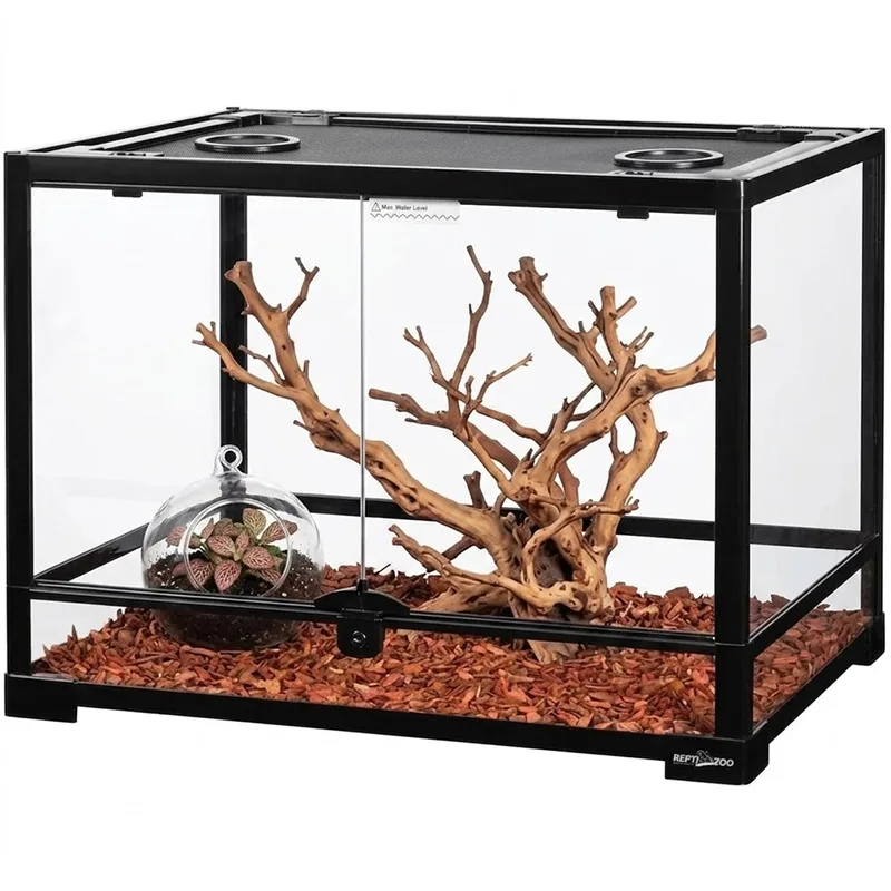 Repti-Zoo Glass Terrarium 60x45x45cm - szklane terrarium z metalową siatką