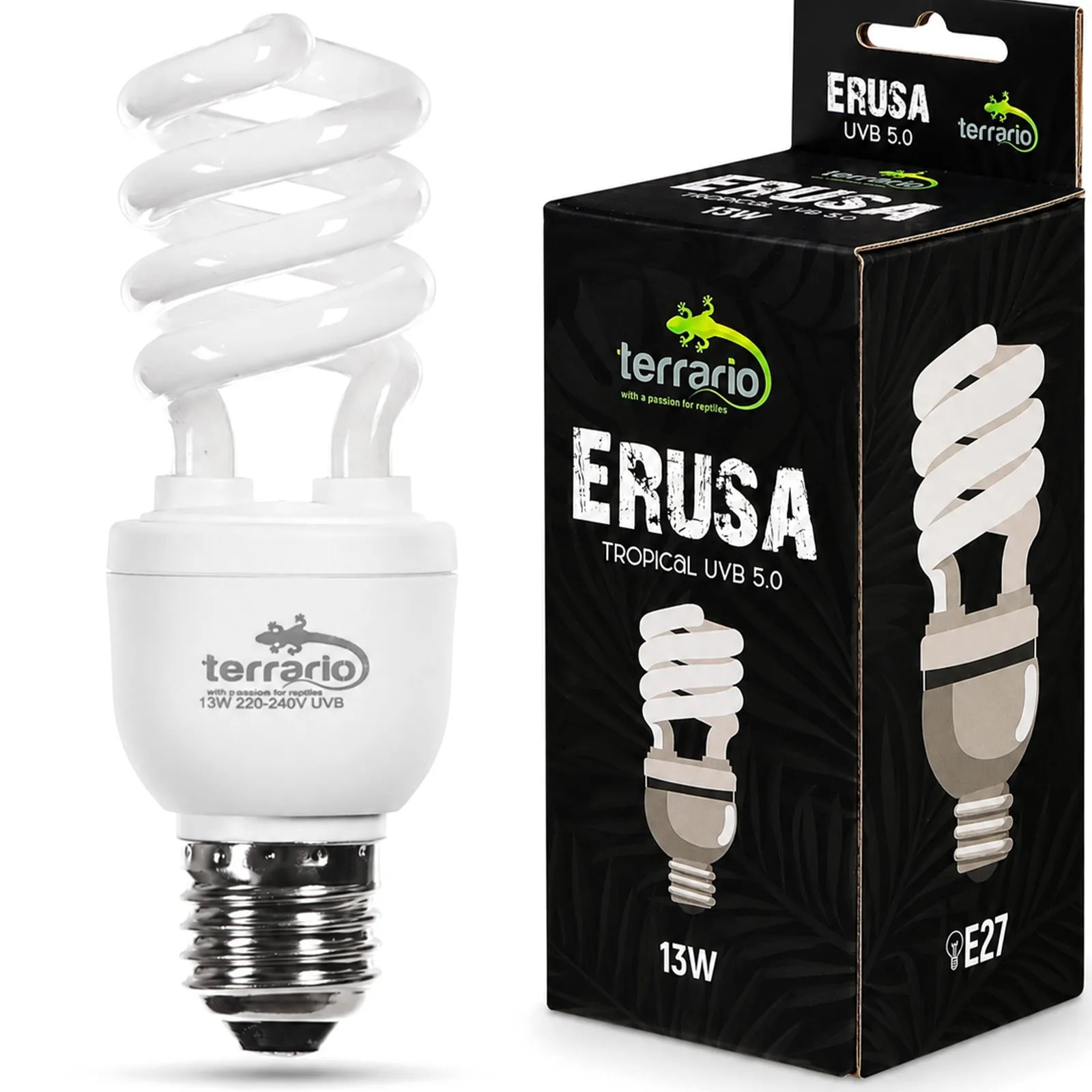 Terrario Erusa Tropical UVB 5.0 - żarówka spiralna 5.0 13W
