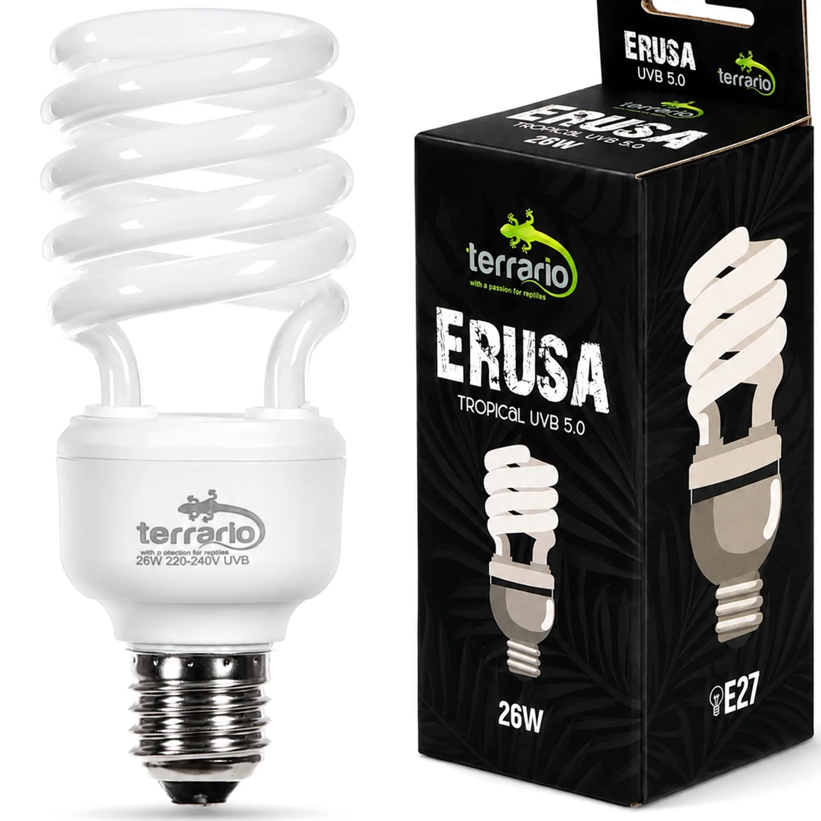 Terrario Erusa Tropical UVB 5.0 - żarówka spiralna 5.0 26W